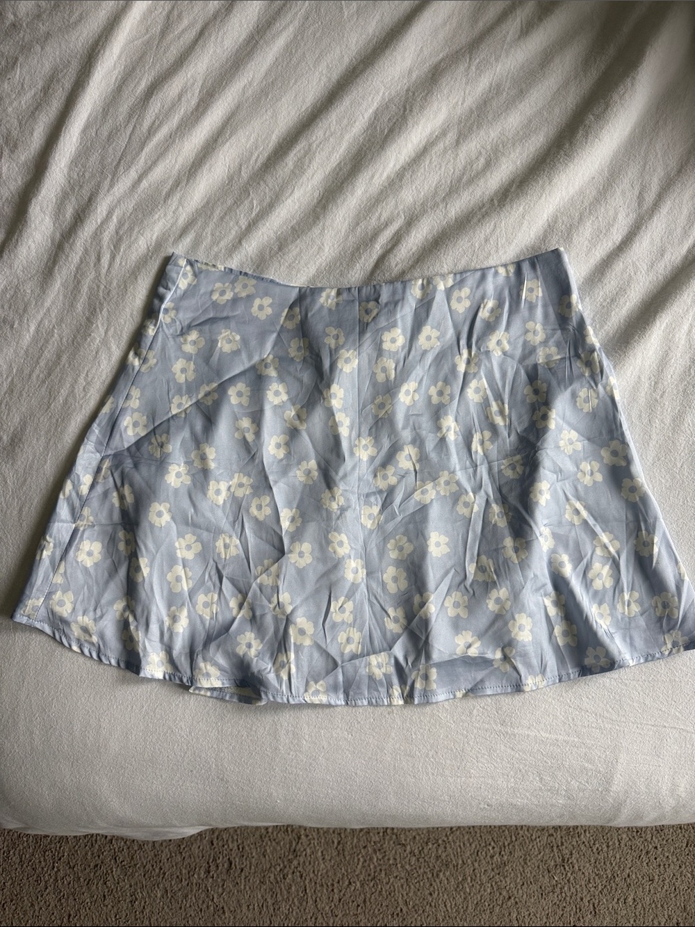 Princess Polly Olton Pale Blue Satin Floral Mini Skirt